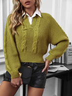 Noémi Cable Knit Long Sleeve Sweater
