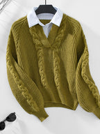 Noémi Cable Knit Long Sleeve Sweater