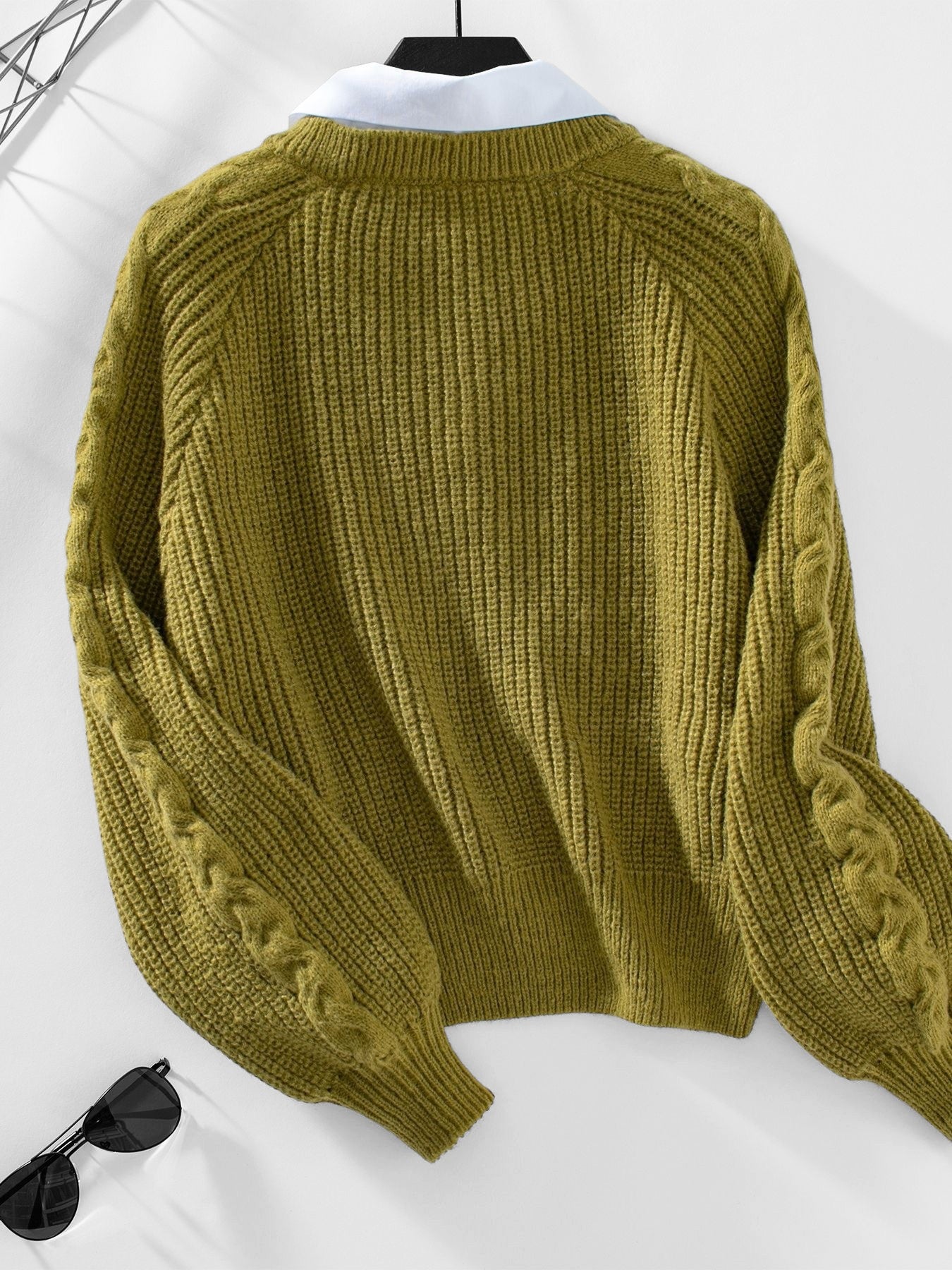 Noémi Cable Knit Long Sleeve Sweater