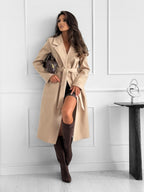 Claire – langer Mantel mit Gürtel