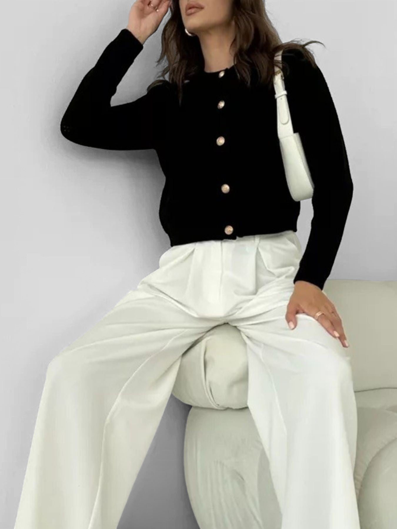 Cardigan Rosie met Goudkleurige Knopen