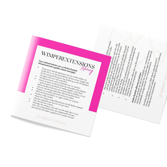 Aftercare notes Eyelash Extensions