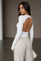 Backless Top Mila – Slim Fit Longsleeve met Open Rug