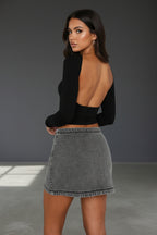 Backless Top Mila – Slim Fit Longsleeve met Open Rug